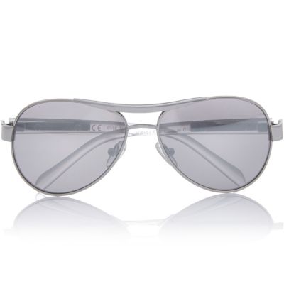 Boys silver tone aviator-style sunglasses
